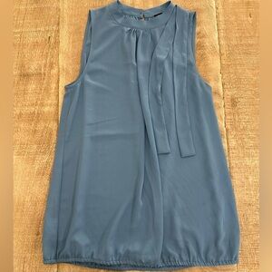Ann Taylor Factory | Bow-Neck Sleeveless Blouse | S | Dusty Blue